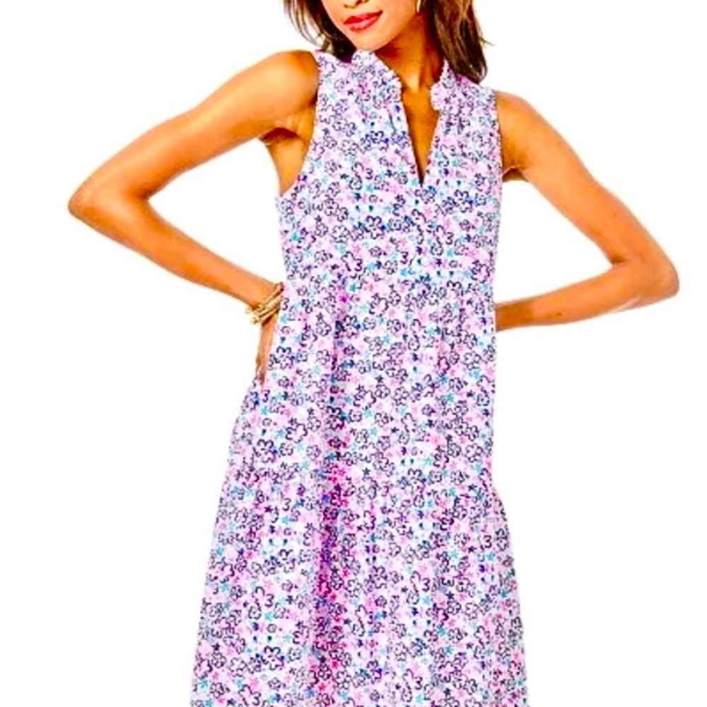 Lilly Pulitzer Pink Floral Sleeveless Shift Dress